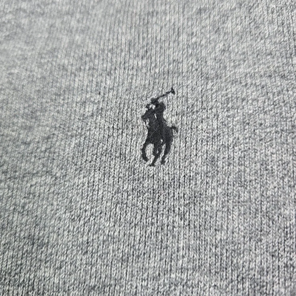 Polo Ralph Lauren Quarter Zip Pullover Mens 2XLT Gray Cotton Sweater Tall Logo